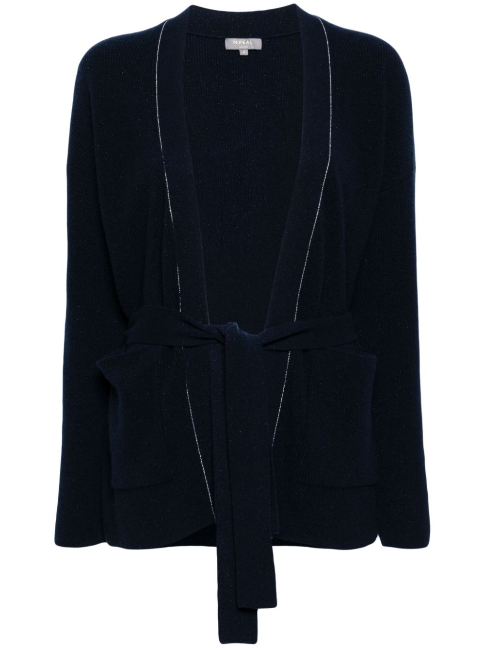 Belted cashmere cardigan - Blue