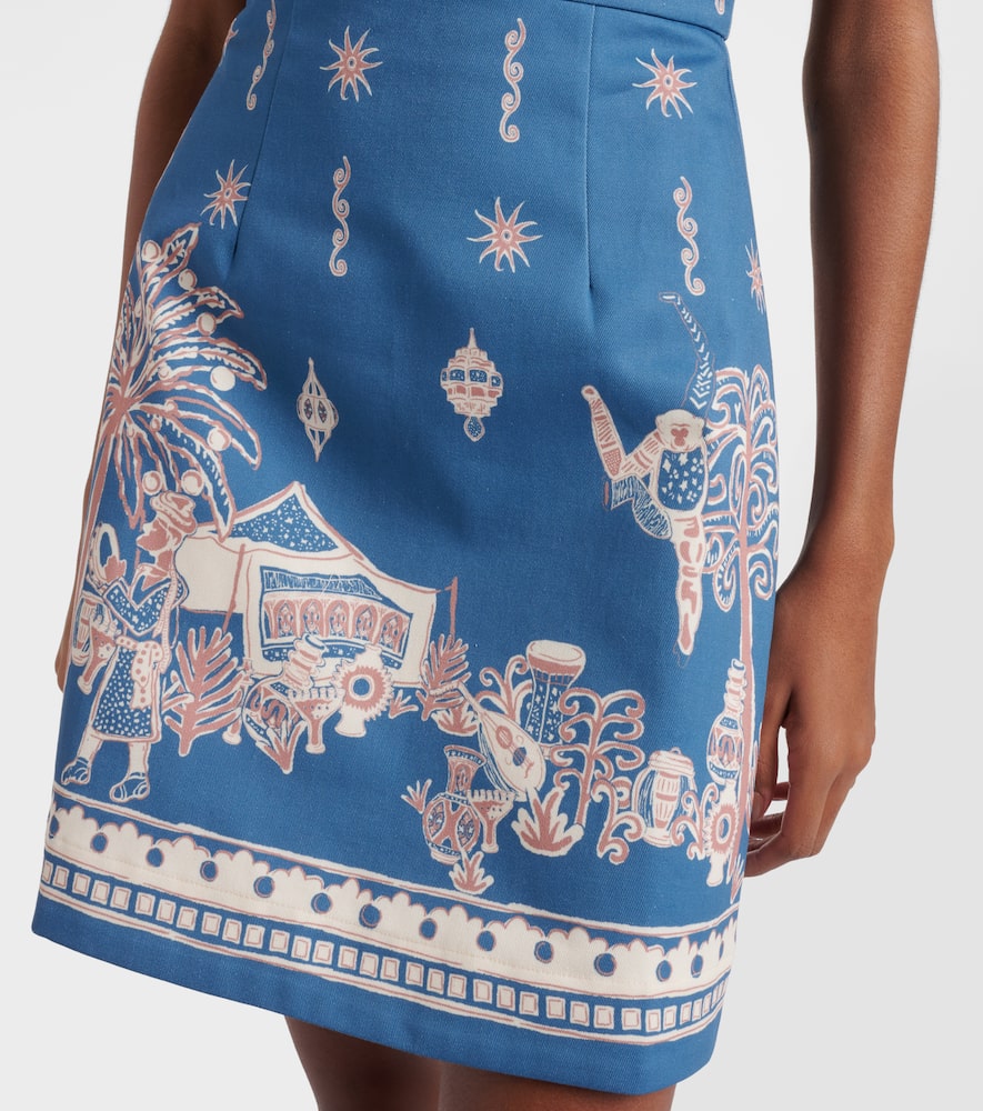 Alémais Acacia printed halterneck cotton minidress