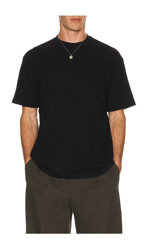 Asher Noah Supima Tee in Black. XL/1X. Also in S