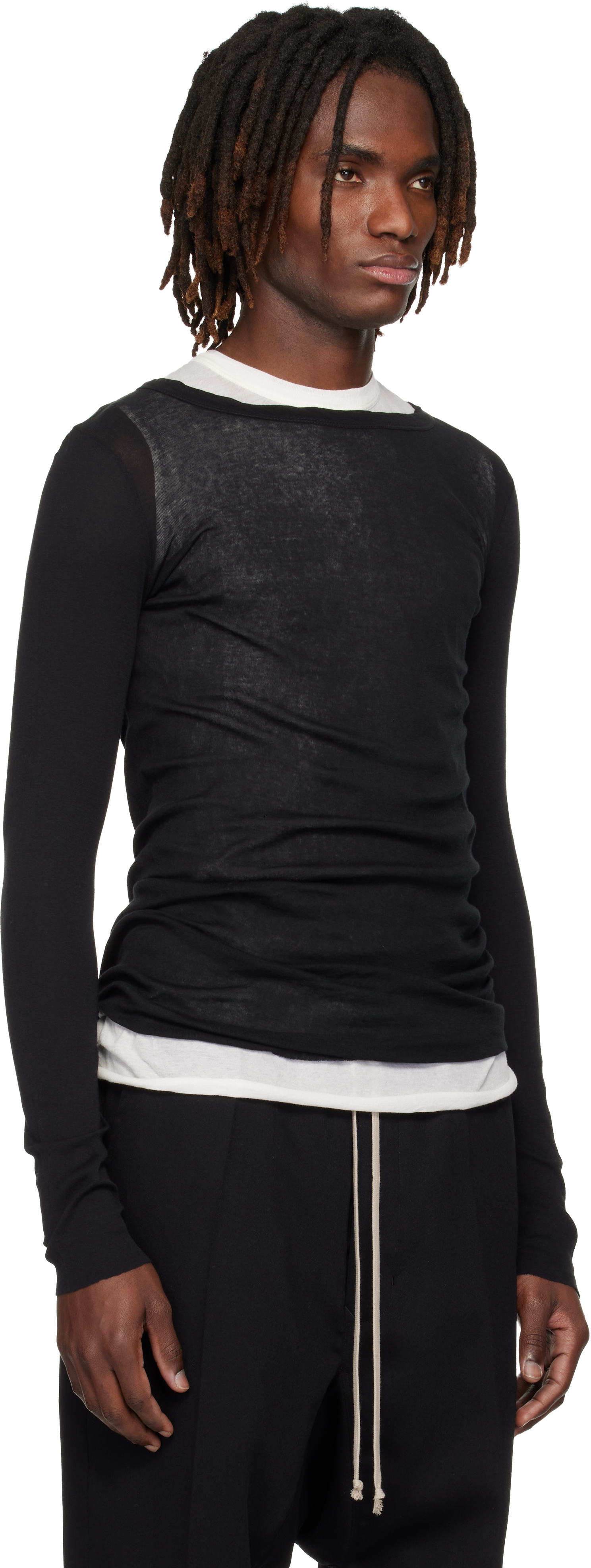 Black Temple Rib LS T-shirt