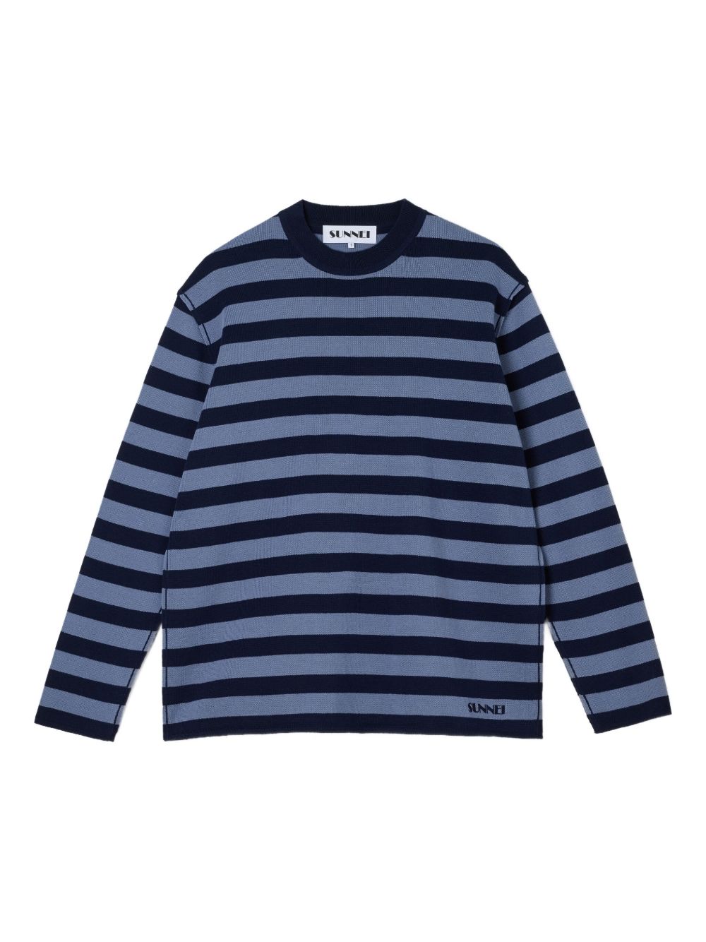 Organic cotton striped sweater - Blue