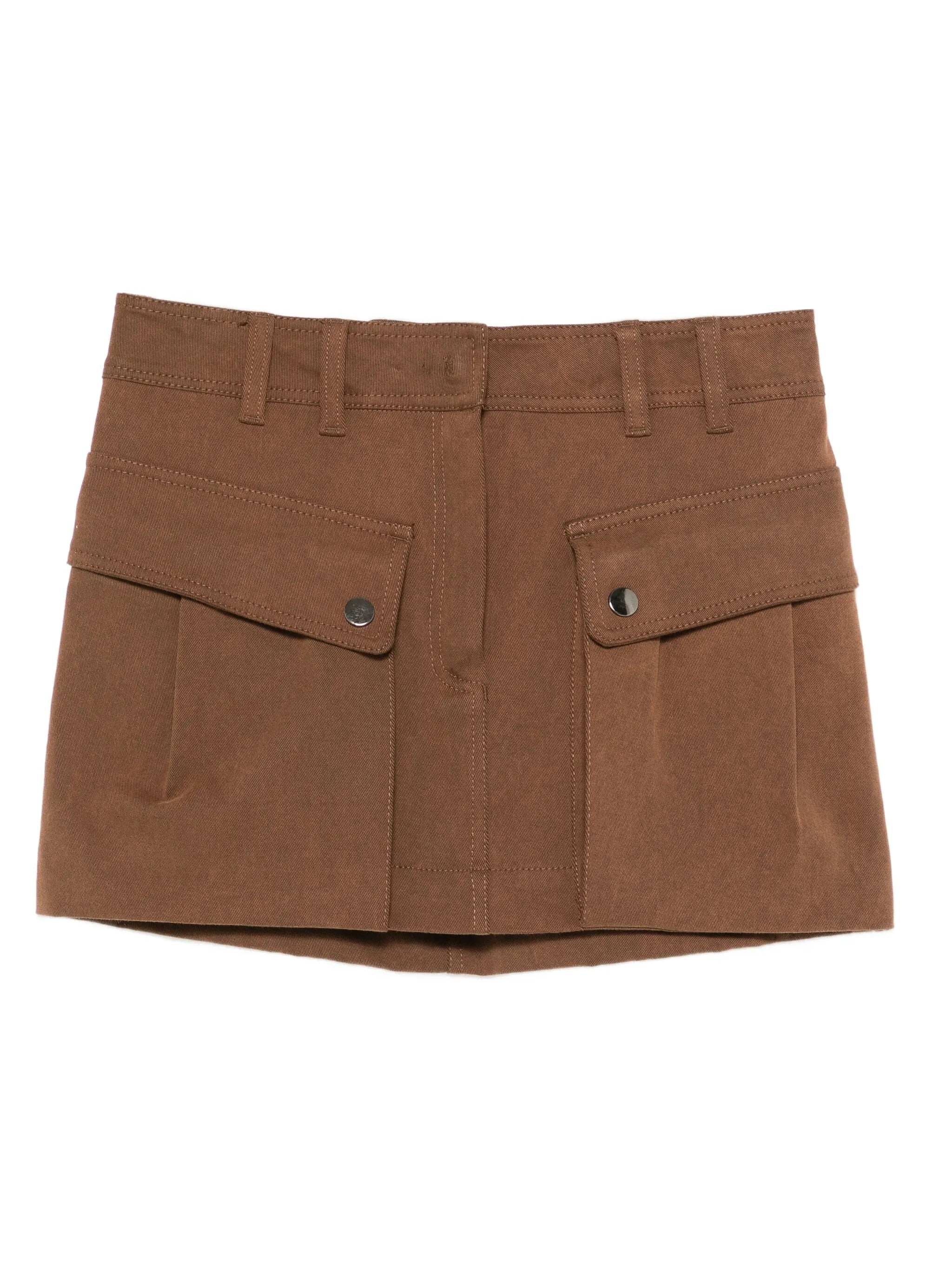 Women's Cargo Mini Skirt with Zip and Button Closure