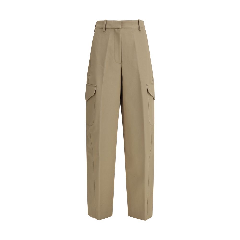 Cotton-Blend Cargo Cargo Pants — Beige
