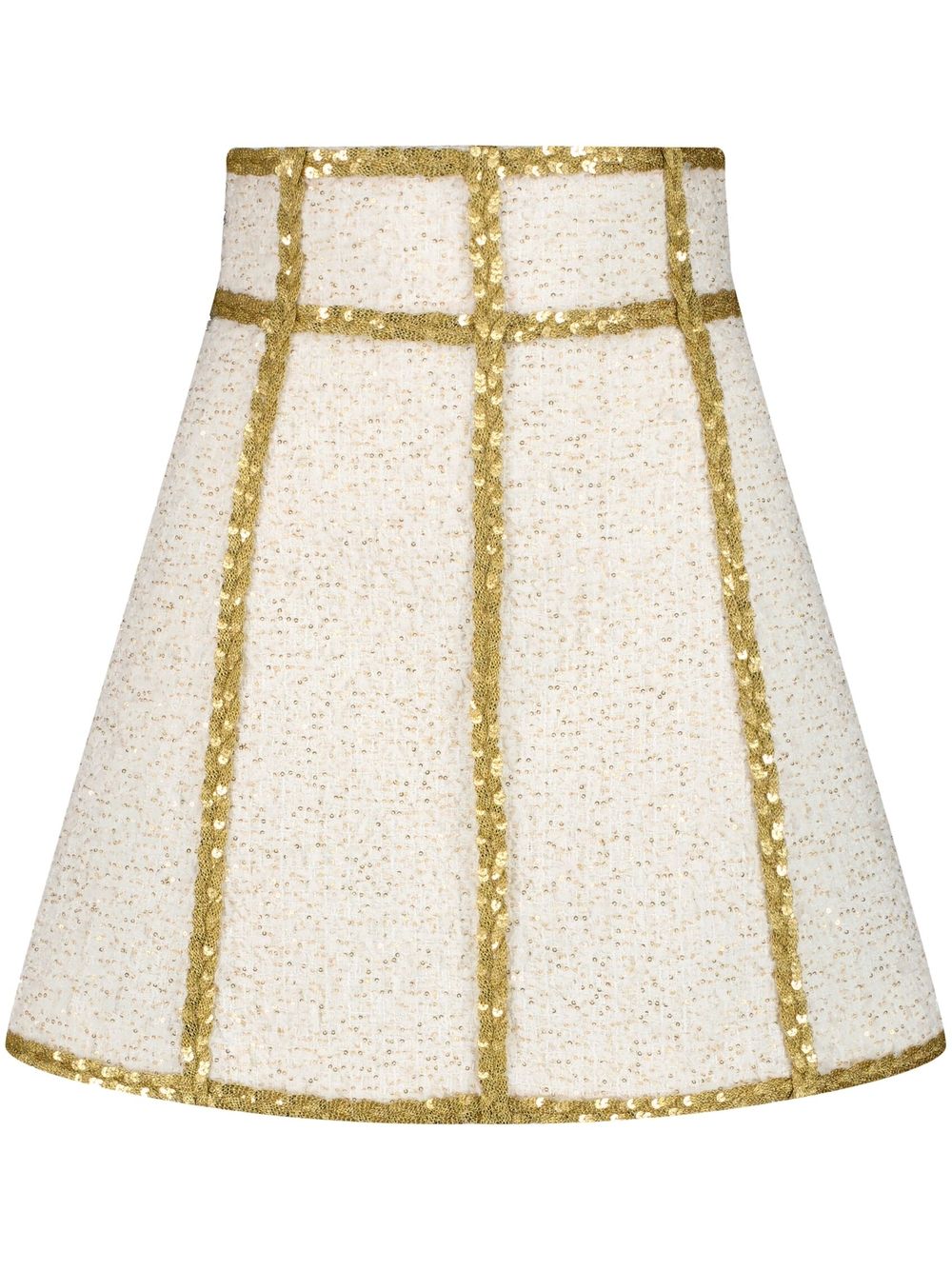 Sequin-embellished miniskirt - White
