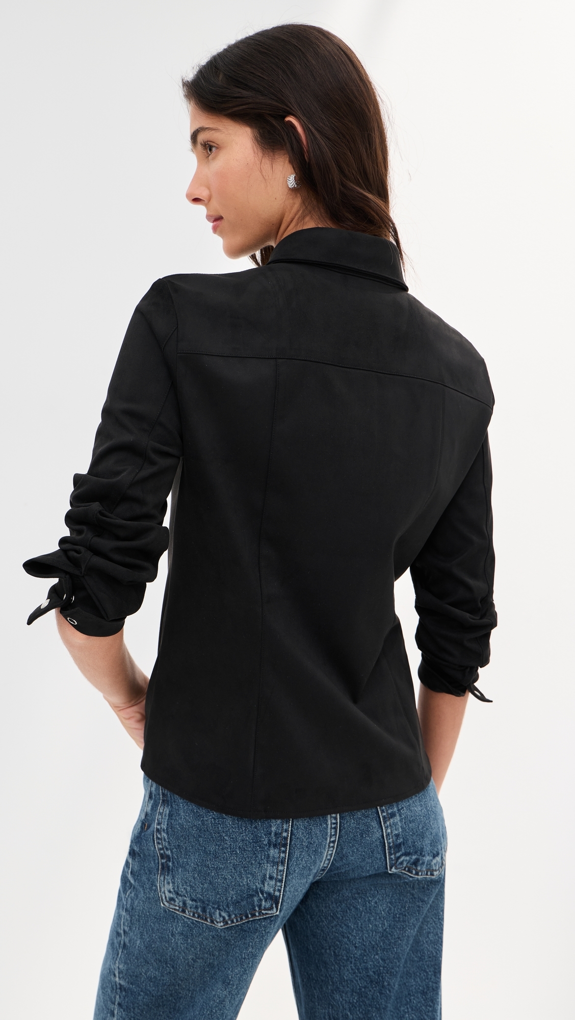 Jolene Faux Suede Shirt Black
