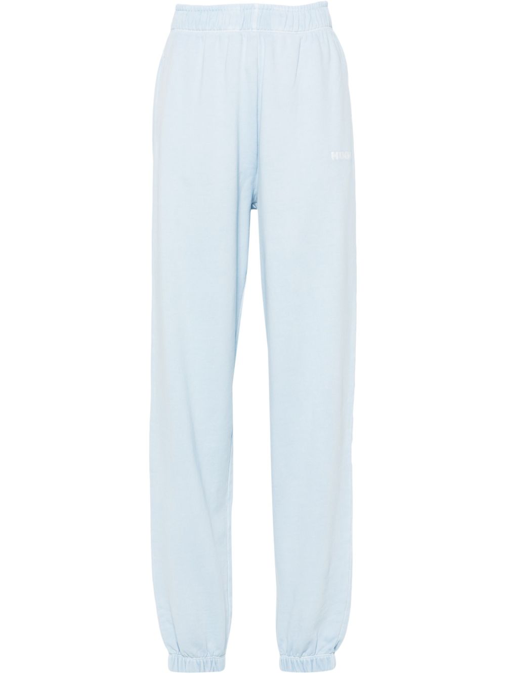 Logo-embroidered cotton track pants - Blue