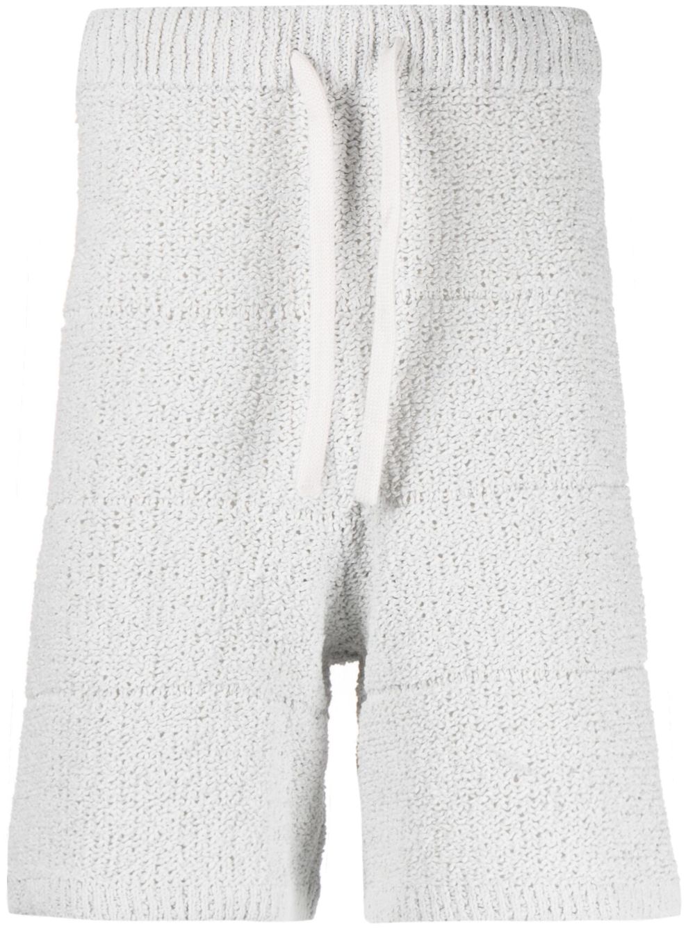 Drawstring-waist knitted shorts - Grey
