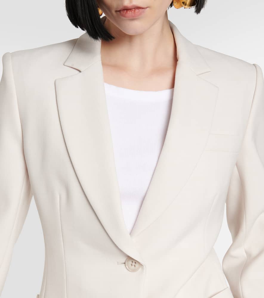 Single-breasted wool-blend blazer