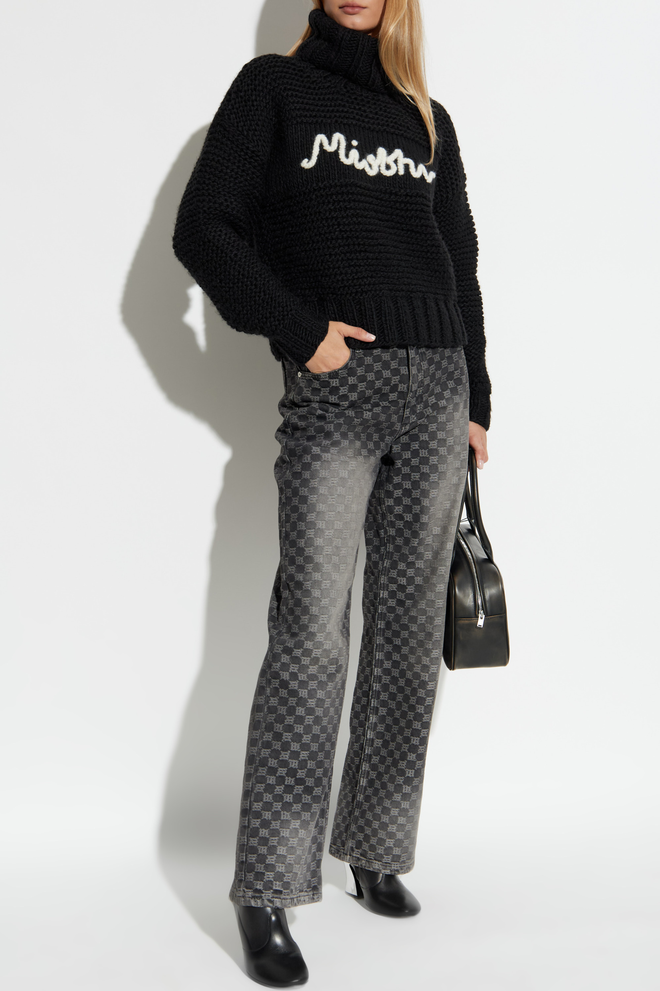 Turtleneck With Logo, Women's, Black
