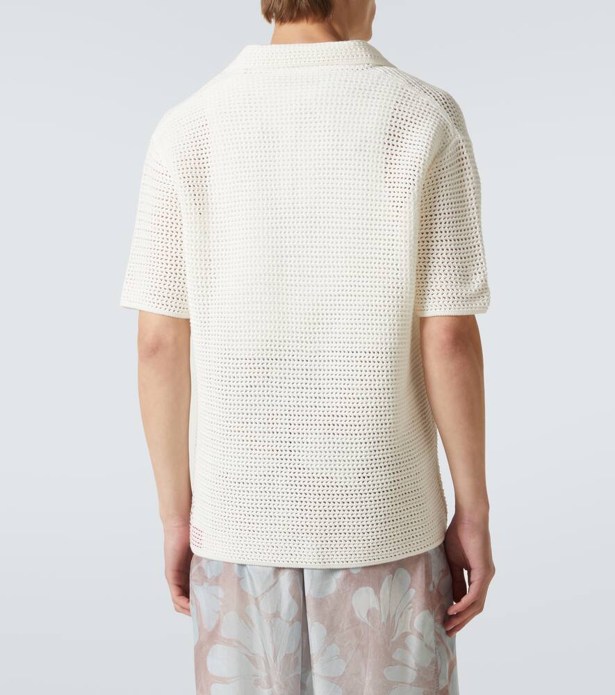 Batten crochet cotton polo shirt