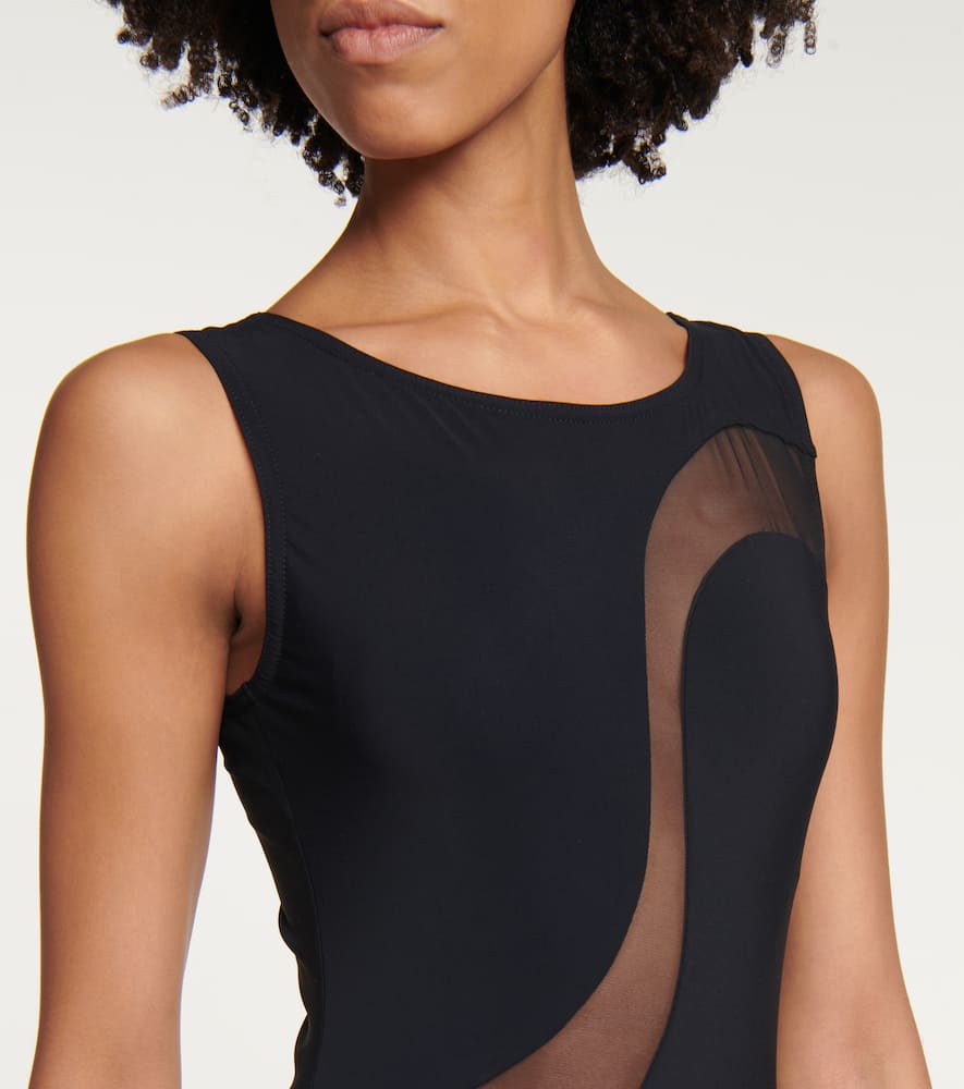 Mesh-trimmed swimsuit