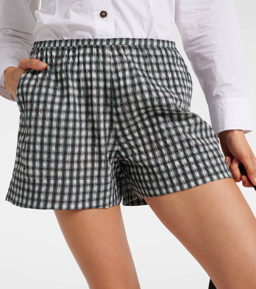 Checked seersucker shorts