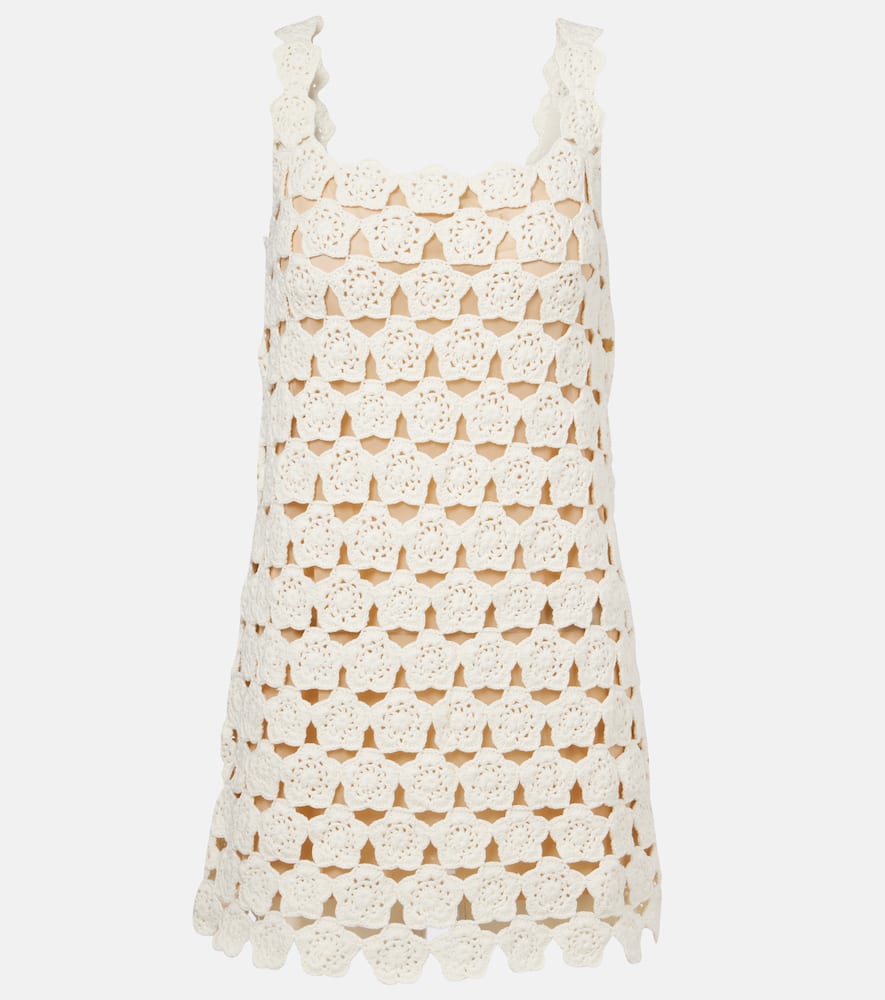 Hoya floral crochet cotton minidress