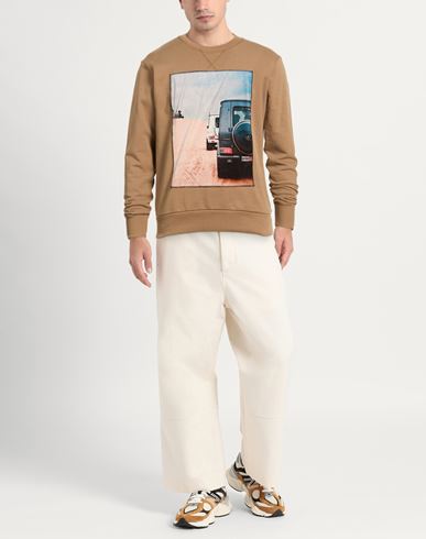 Man Sweatshirt Camel Size L Cotton