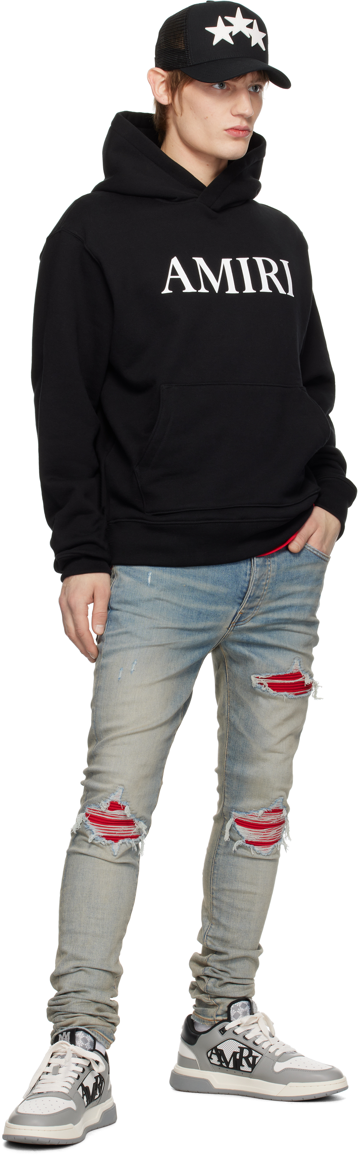 AMIRI White & Gray Classic Low Sneakers