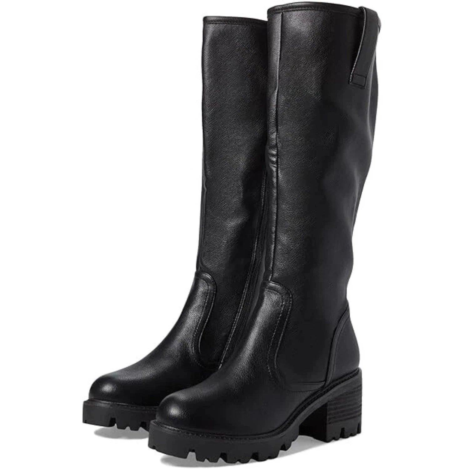 Women's Mya Boot Black Block Heel Knee High Riding RHS6836