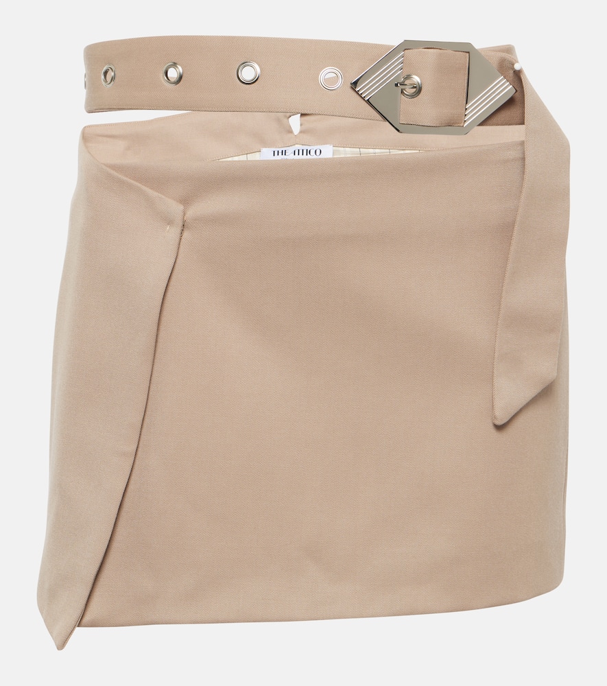 Virgin wool gabardine wrap skirt