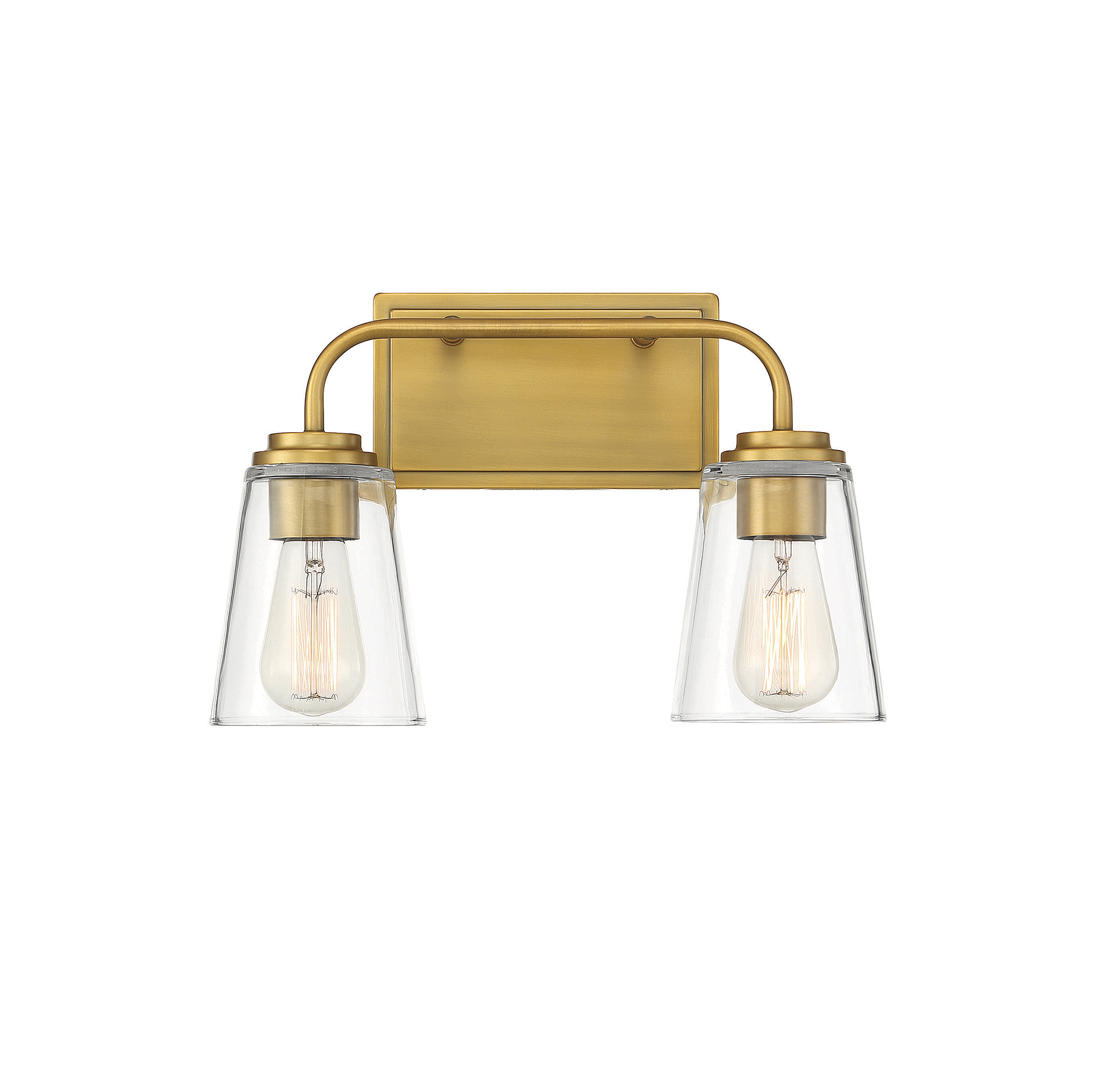 Trade Winds Lighting 2-Light Bathroom Vanity Light In Natural Brass - TW100048-NB