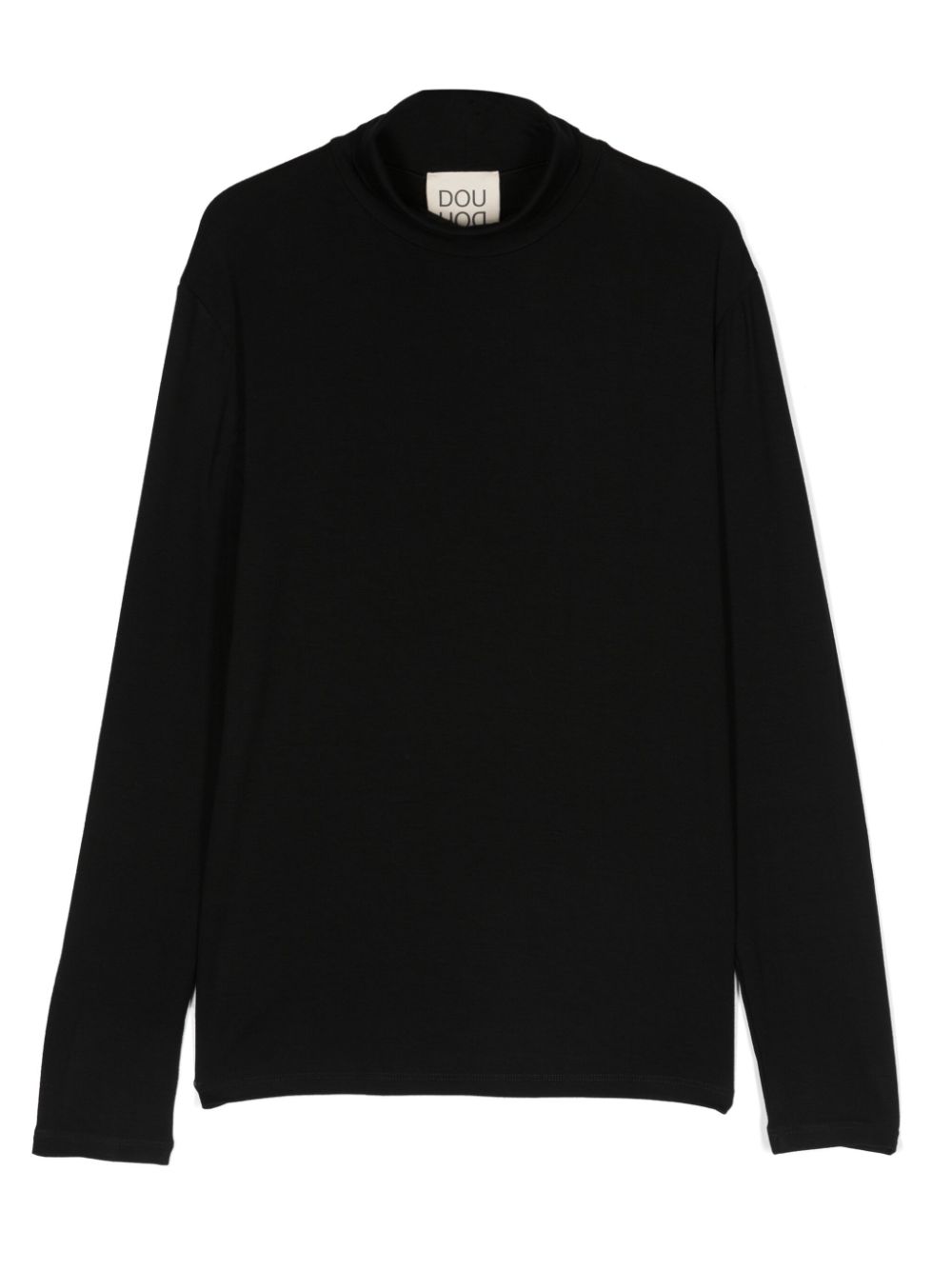 Logo-embroidered high-neck sweatshirt - Black