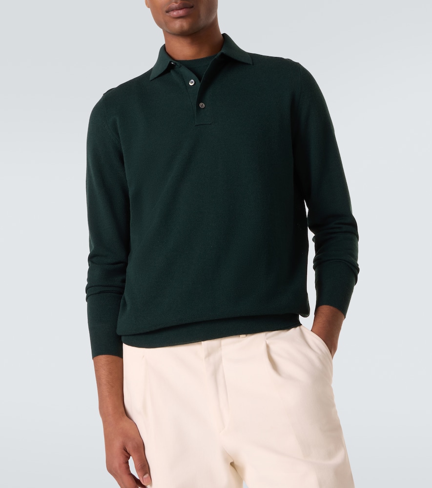 Wool polo sweater