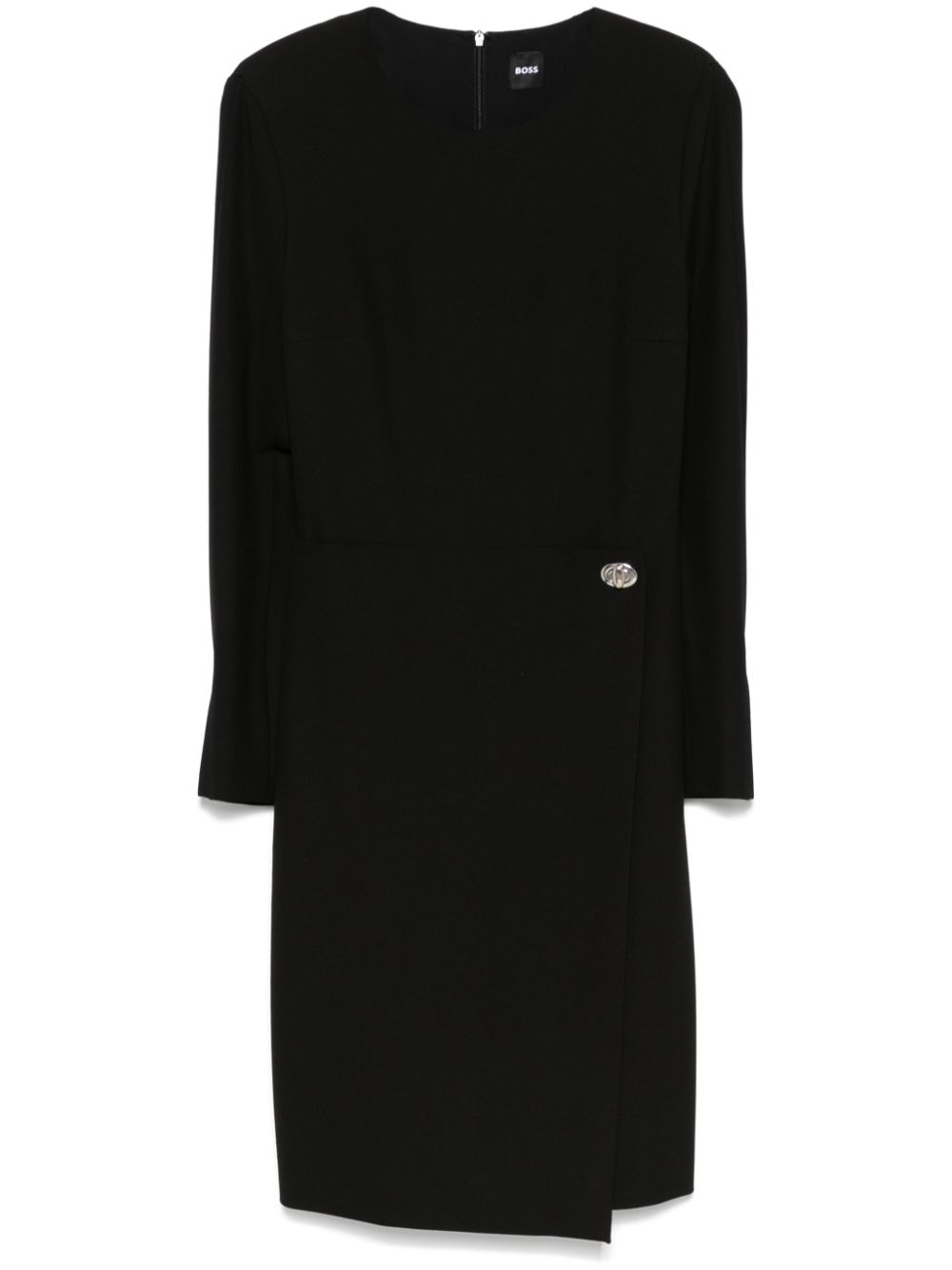 Layered-detail midi dress - Black