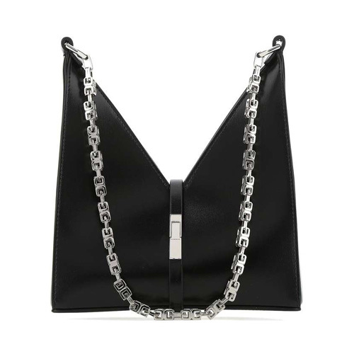 Mini cut-out leather bag - Black