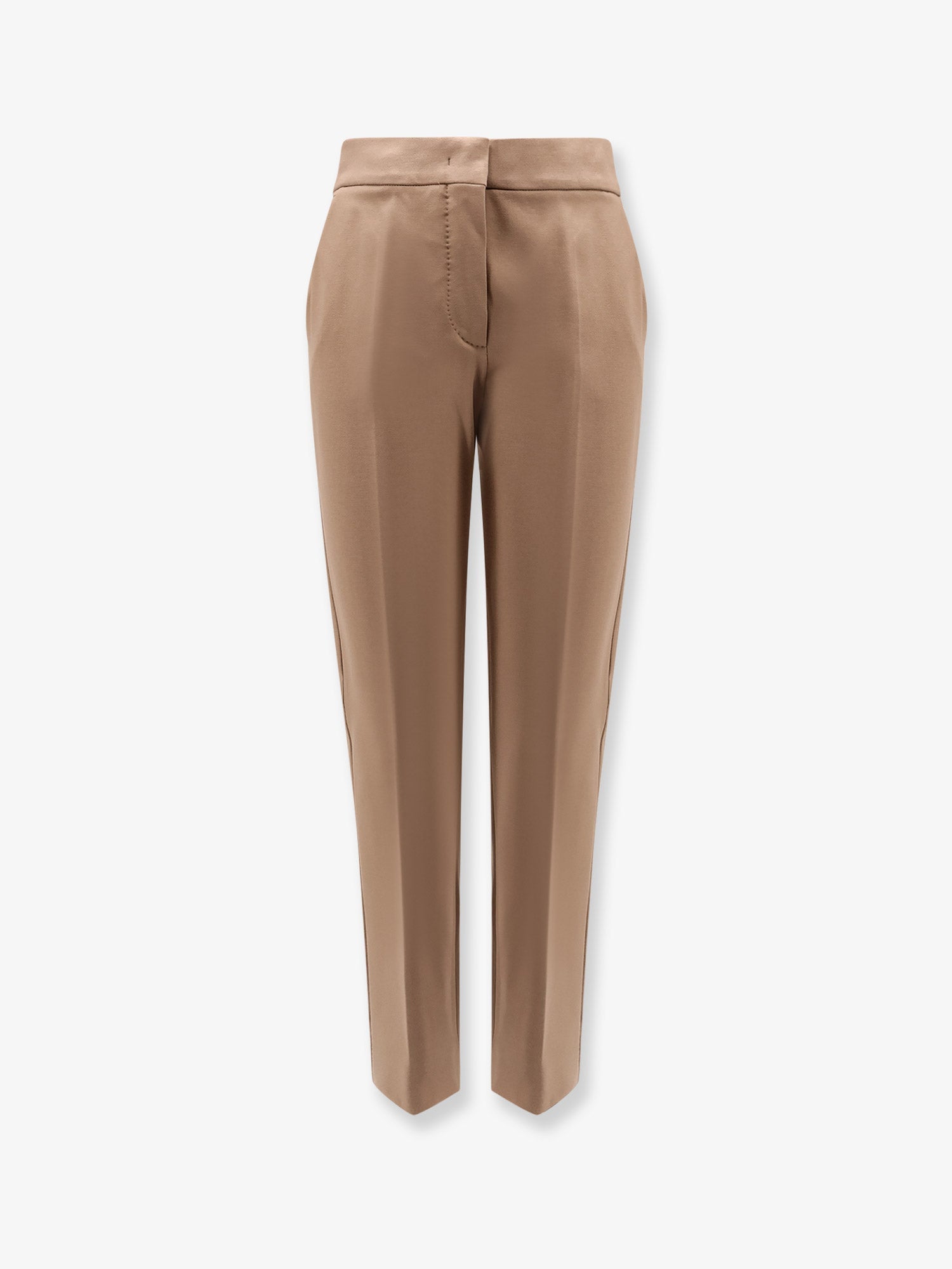 Viscose Blend Trousers — Brown
