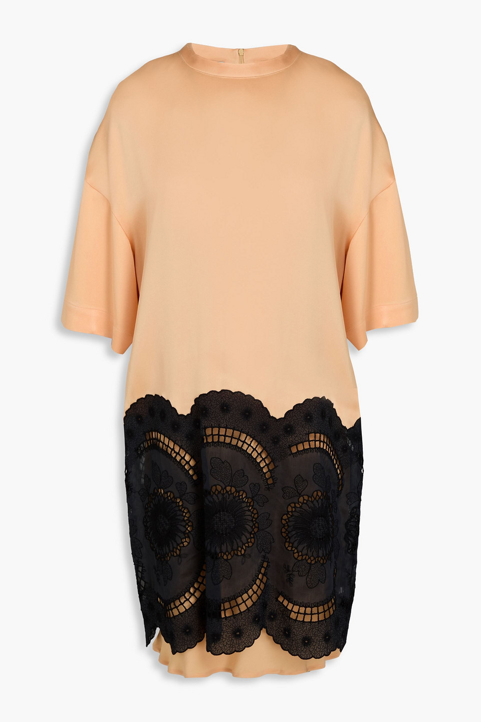 Embroidered satin mini dress - Orange - IT 34