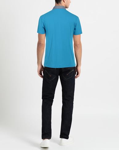 Cashmere Company Man Polo shirt Azure Size 42 Cotton