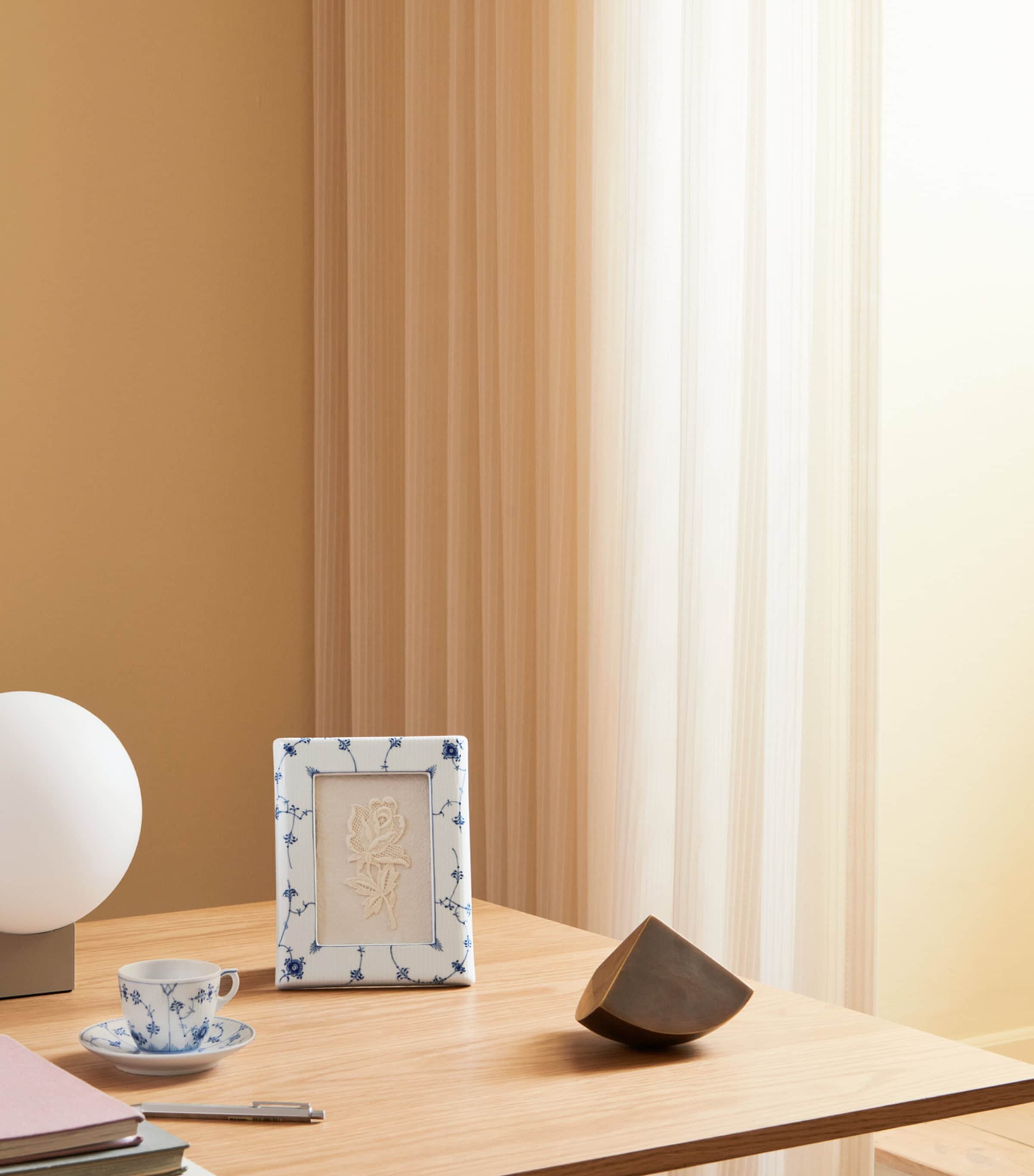 Blue Fluted Plain Photo Frame