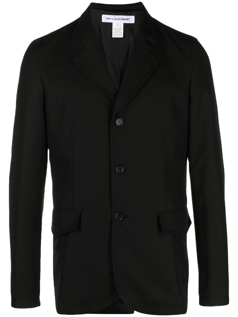 Notched single-breasted blazer - Black
