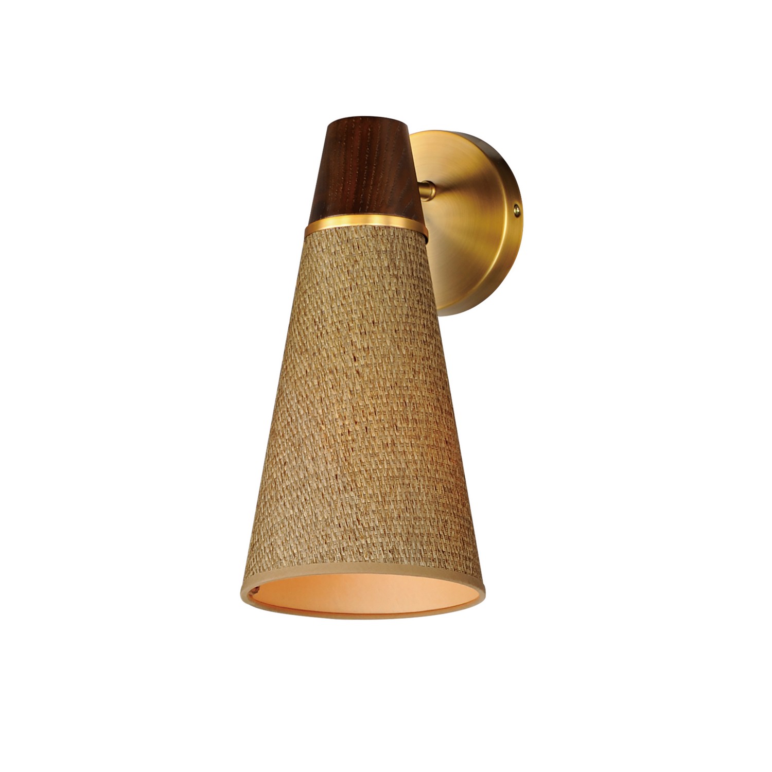 Natural Aged Brass One Light Wall Sconce from the Sumatra Collection