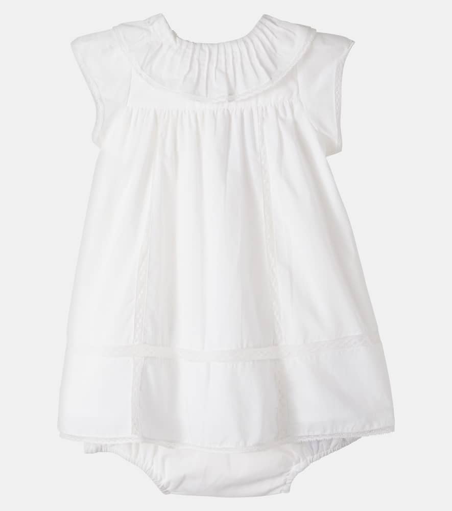 Baby Lenou lace-trimmed cotton dress