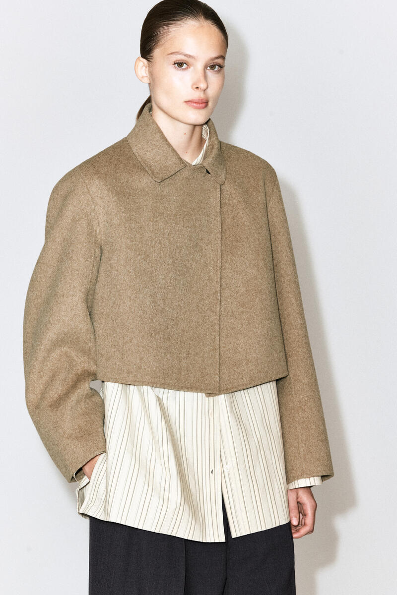Oversized Cropped Double-Faced Wool Jacket