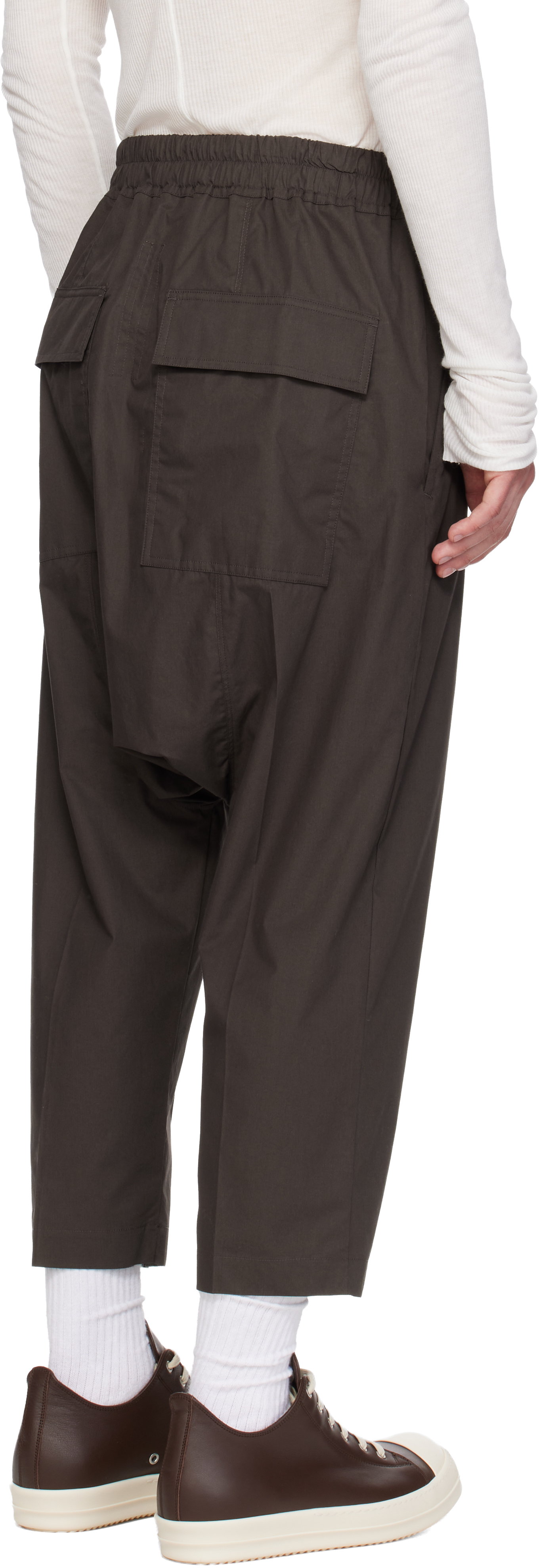 Gray Temple Drawstring Cropped Trousers