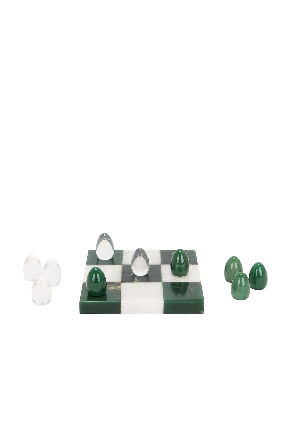 Loren Stewart Tic Tac Toe Set in Glass & Green Agate - Green.  a