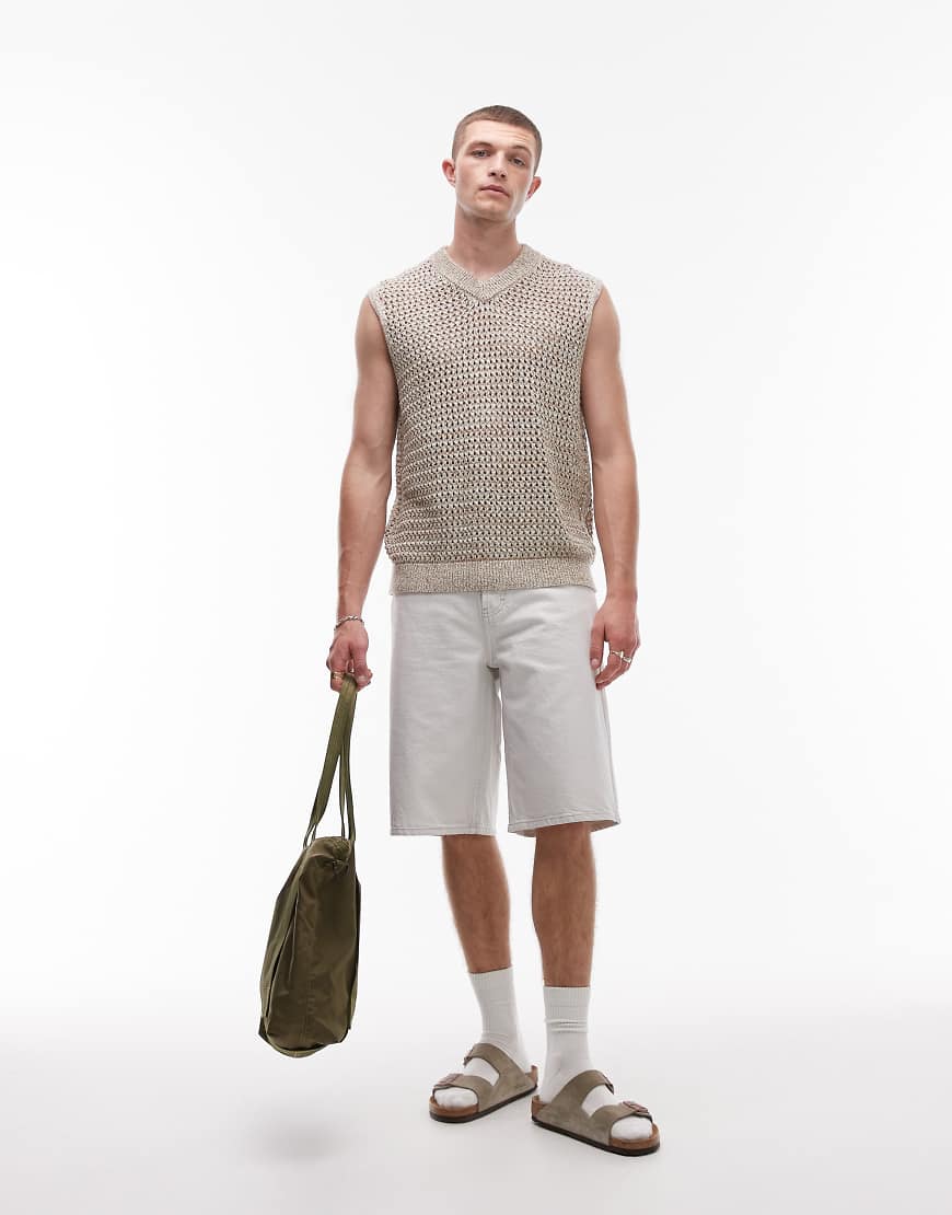Jort denim short in white