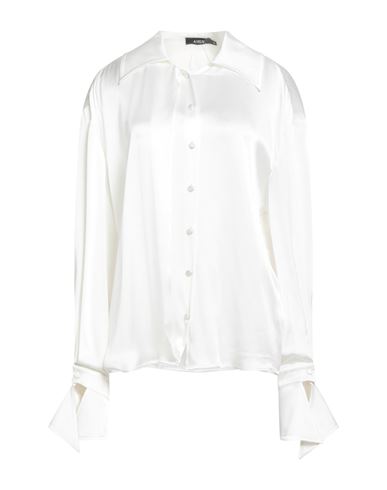 Woman Shirt White Size 8 Acetate, Silk