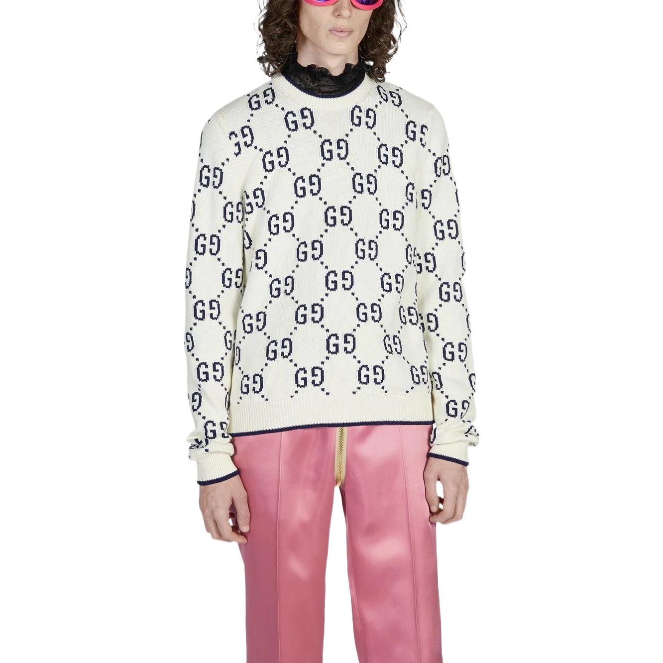 GG Cotton Knit Sweater 'Ivory Cotton'