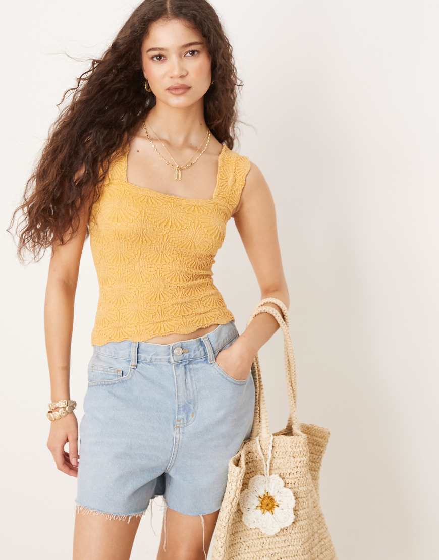 Free People love letter lace cami top in gold