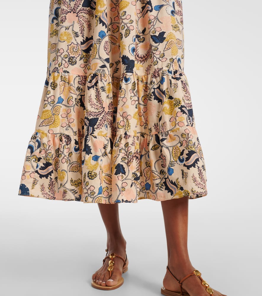 Paloma printed cotton poplin midi dress