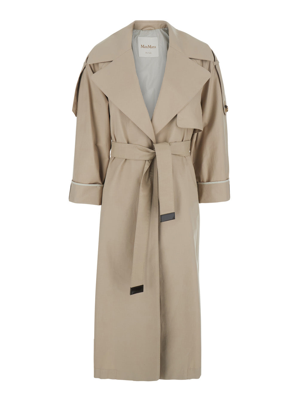 Cotton Blend Trench Coat — Beige
