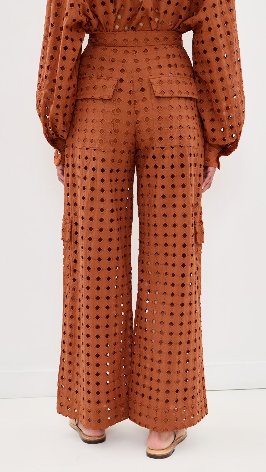 Brown Castanha Eyelet Cargo Pants Brown Castanha