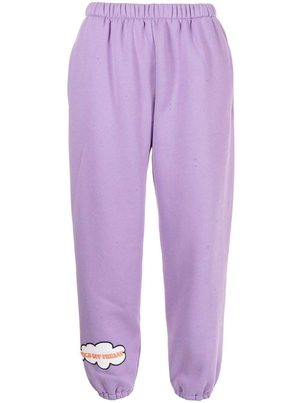 Slogan-patch track trousers - Purple
