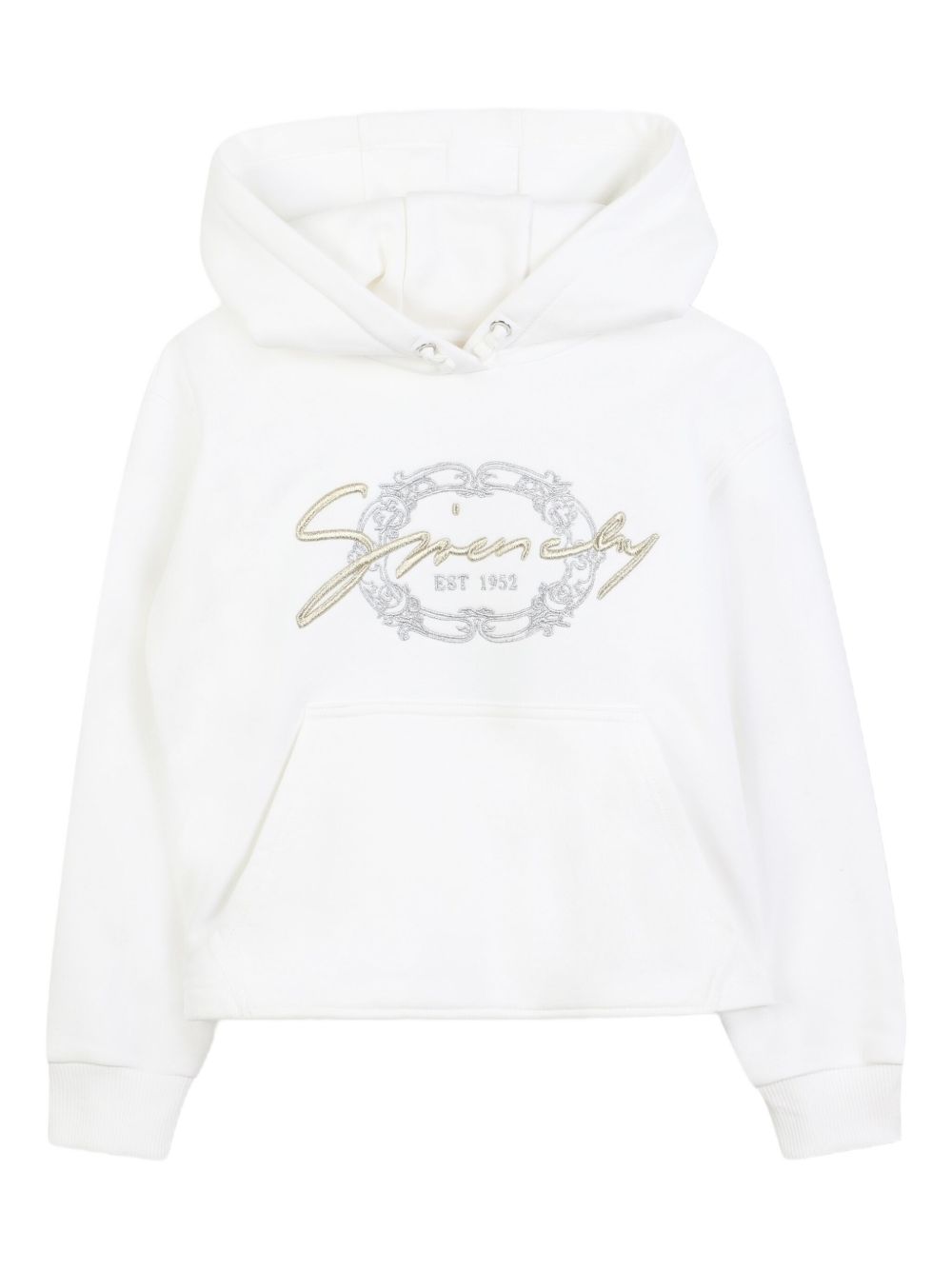 Logo-embroidered hoodie - White