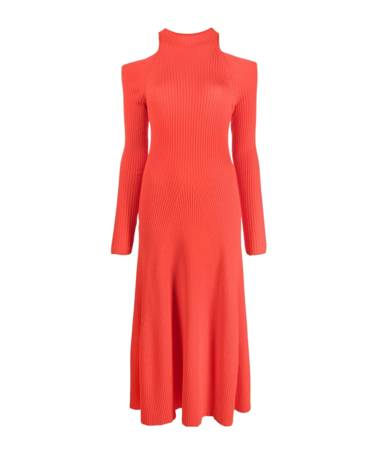 Ribbed-knit cut-out dress