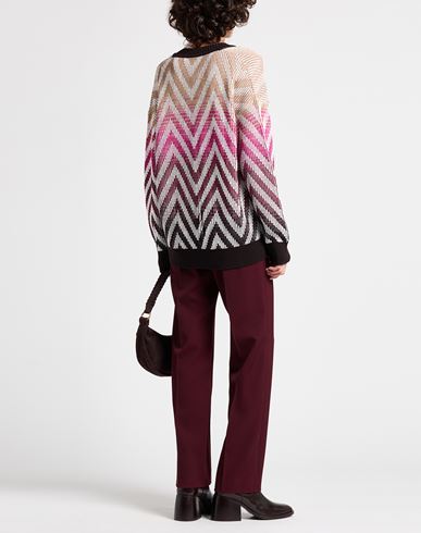Woman Cardigan Mauve Size L Wool, Cotton