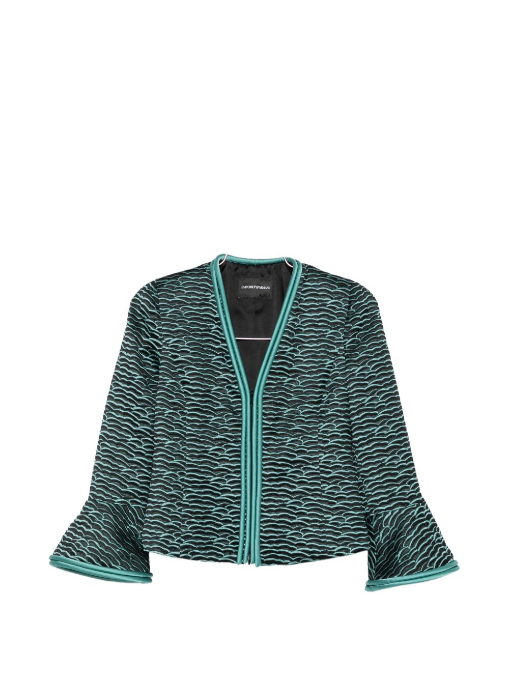 Wave Pattern Zip-Front Jacket
