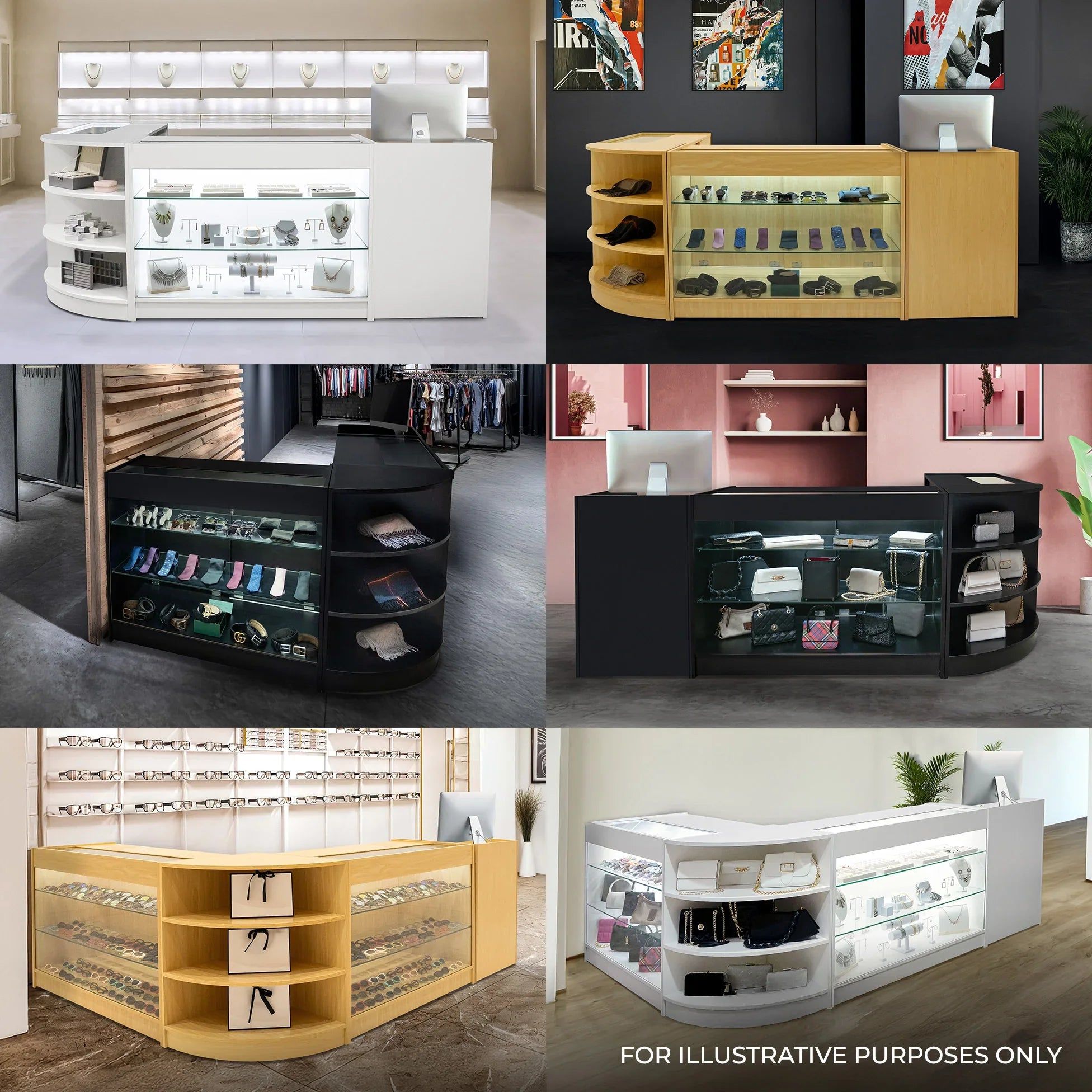 Monstershop Gravity Led Shop Counter Set B900, C900, & - Maple In Beige