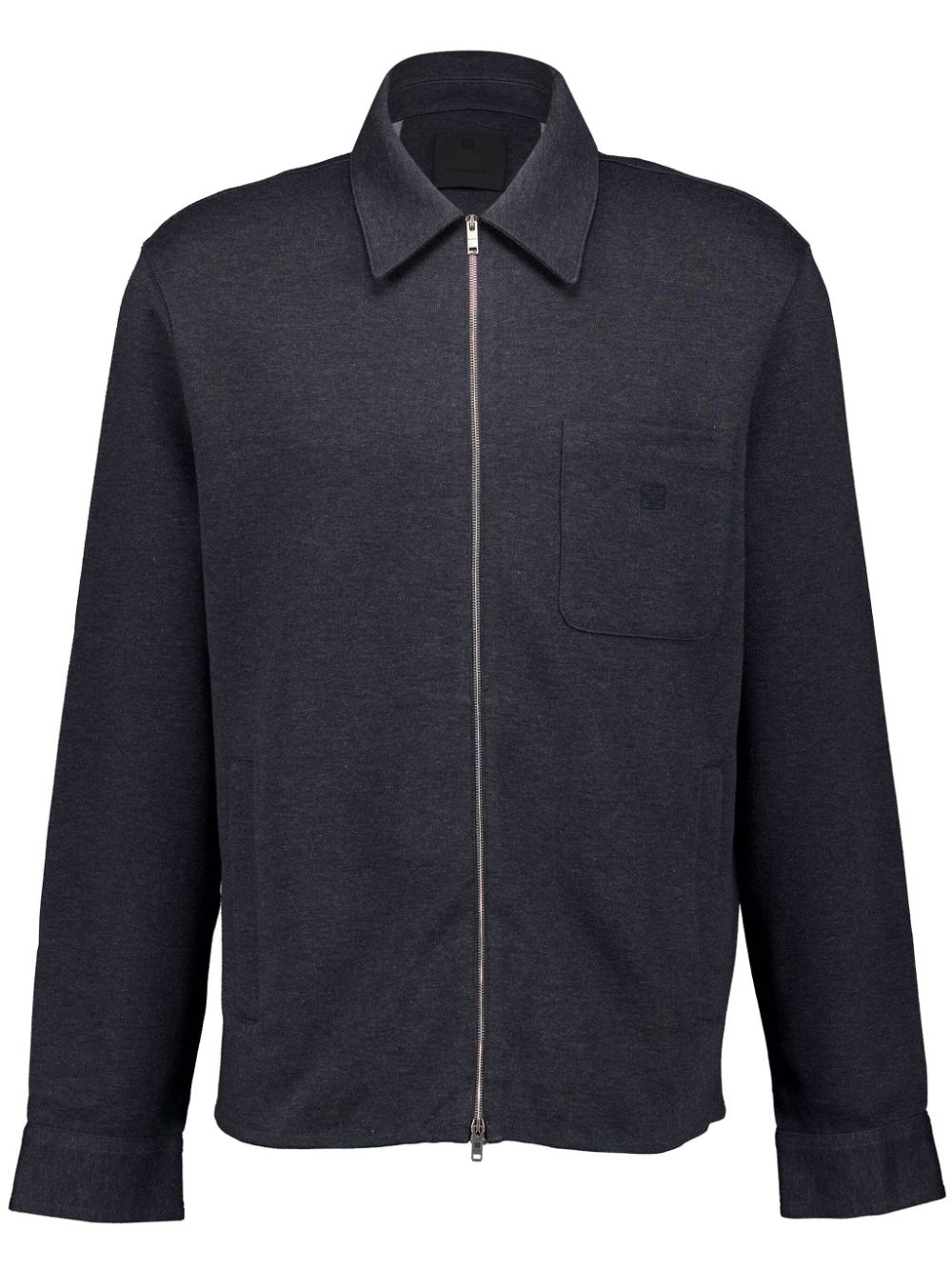 Zipped tailored cotton shirt - Grey